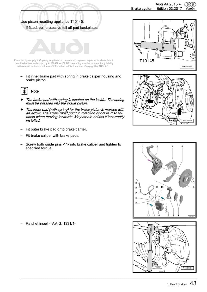 Audi A4 B9 2015-2019 Service Manual Repair, Workshop Service Repair, INSTANT Download PDF