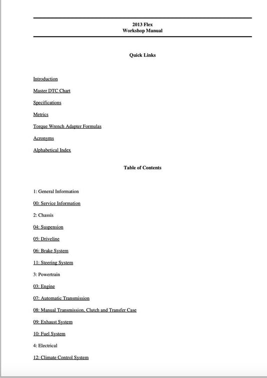 Ford Flex 2013-2019 Service Manual Repair, Workshop Service Repair, INSTANT Download PDF