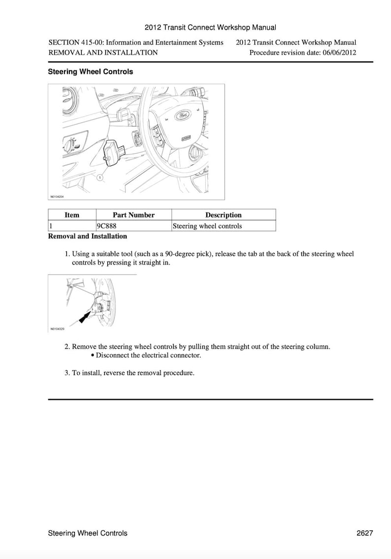 Ford Transit Connect 2006-2012 Service Manual Repair, Workshop Service Repair, INSTANT Download PDF