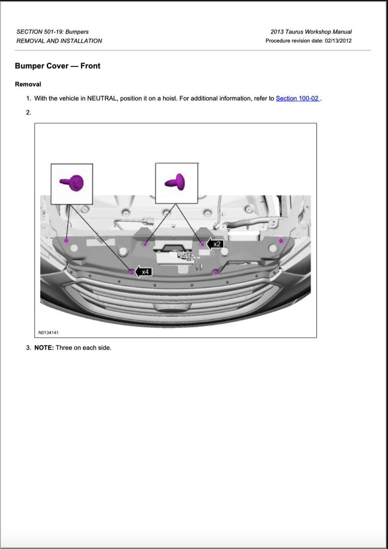 Ford Taurus 2013-2016 Service Manual Repair, Workshop Service Repair, INSTANT Download PDF