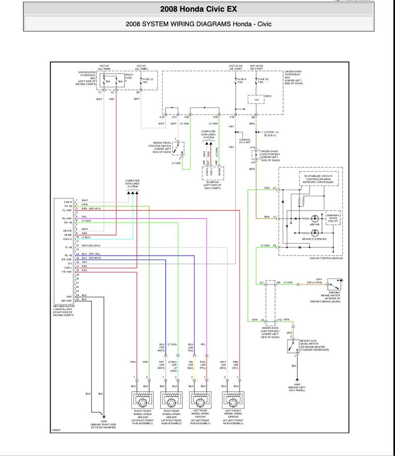 Honda Civic 4D 2005-2008 Service Manual Repair, Workshop Service Repair, INSTANT Download PDF