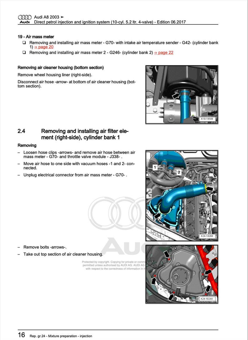 Audi A8 2003-2009 Service Manual Repair, Workshop Service Repair, INSTANT Download PDF