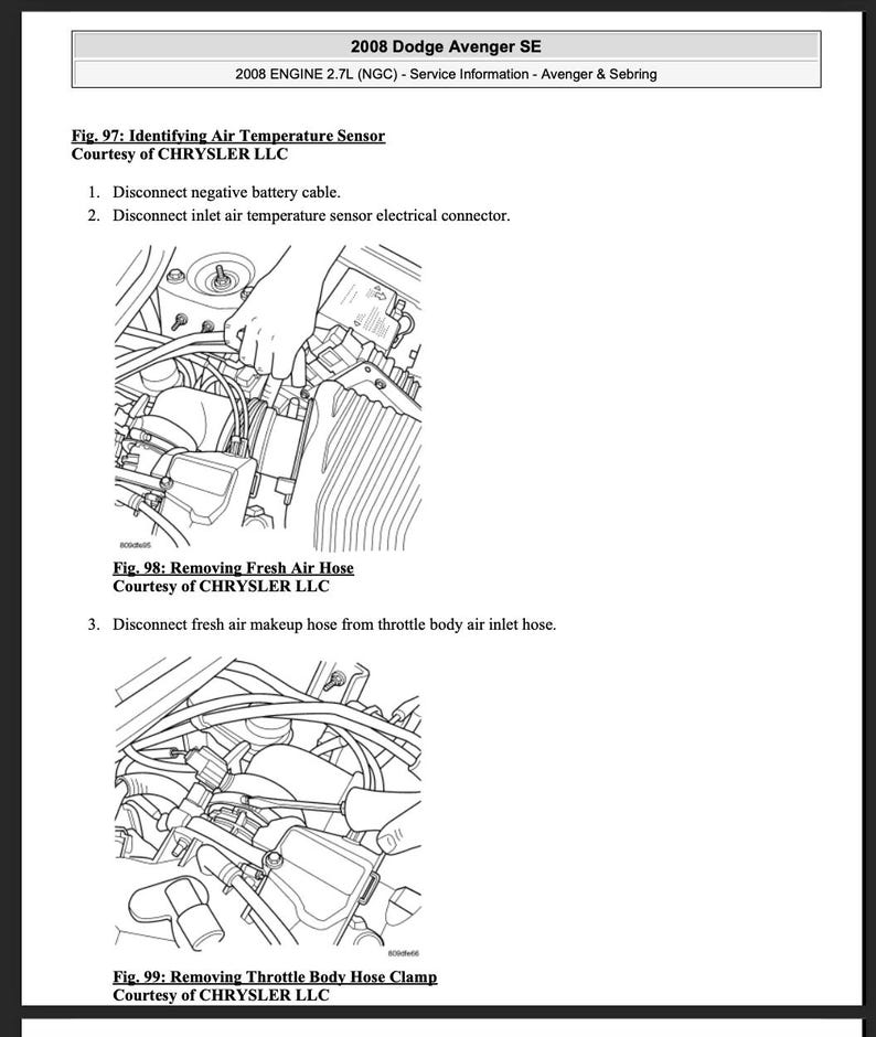 Dodge Avenger 2008-2010 Service Manual Repair, Workshop Service Repair, INSTANT Download PDF