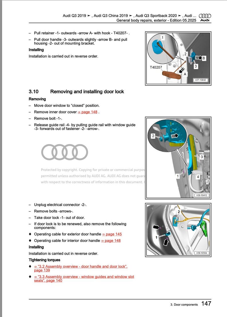 Audi Q3 2018-2025 Service Manual Repair, Workshop Service Repair, INSTANT Download PDF