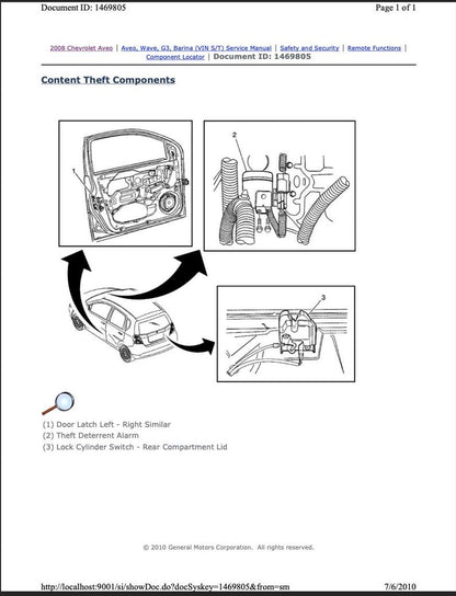 Chevrolet Aveo 2007-2011 Service Manual Repair, Workshop Service Repair, INSTANT Download PDF