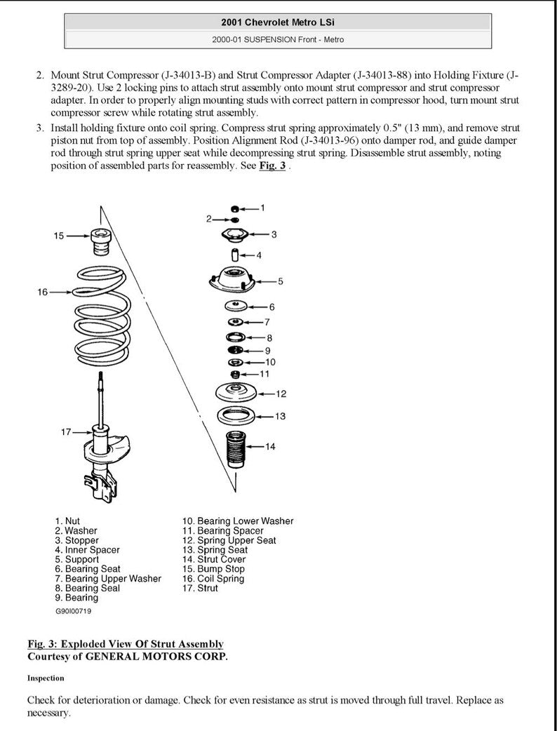 Chevrolet Metro 1998-2001 Service Manual Repair, Workshop Service Repair, INSTANT Download PDF