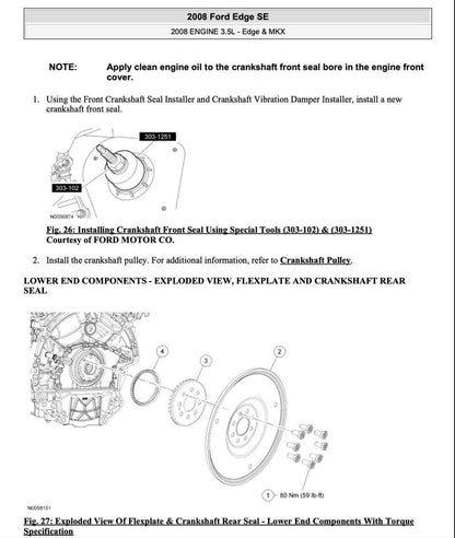 Ford Edge 2007-2010 Service Manual Repair, Workshop Service Repair, INSTANT Download PDF