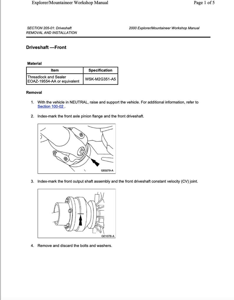 Ford Explorer 1994-2001 Service Manual Repair, Workshop Service Repair, INSTANT Download PDF