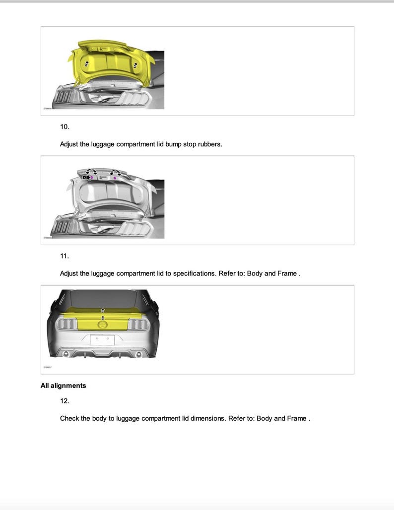 Ford Mustang S550 2015-2017 Service Manual Repair, Workshop Service Repair, INSTANT Download PDF