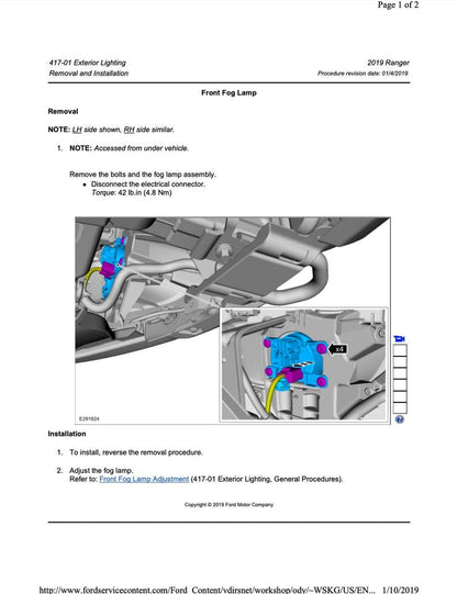 Ford Ranger 2019 Service Manual Repair, Workshop Service Repair, INSTANT Download PDF