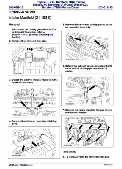 Ford Transit 2000-2006 Service Manual Repair, Workshop Service Repair, INSTANT Download PDF