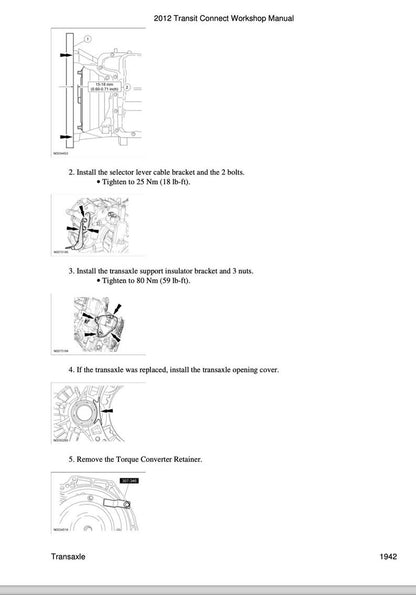 Ford Transit Connect 2006-2012 Service Manual Repair, Workshop Service Repair, INSTANT Download PDF