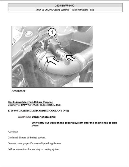 BMW 6 Series E63 E64 Service Manual Repair, Workshop Service Repair, INSTANT Download PDF