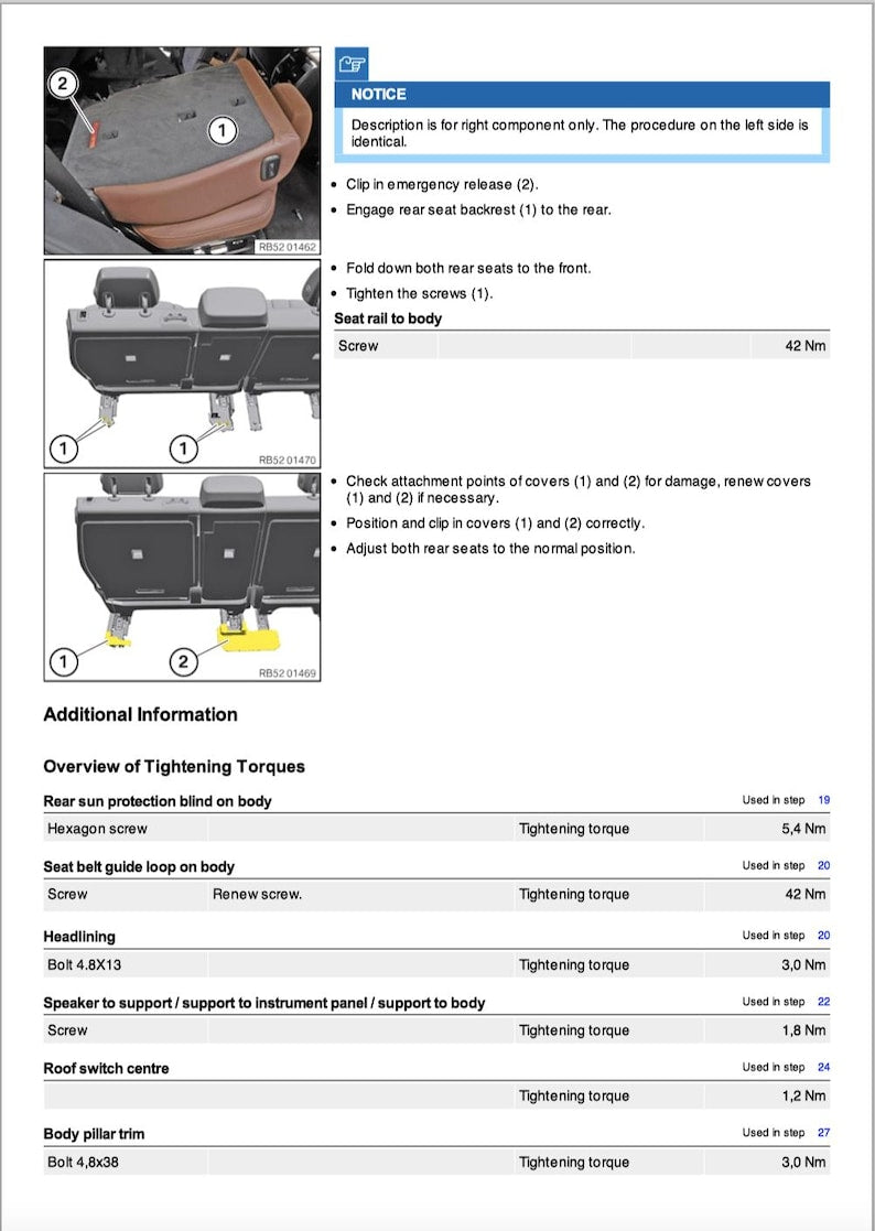BMW X7 G07 Example Service Manual Repair, Workshop Service Repair, INSTANT Download PDF