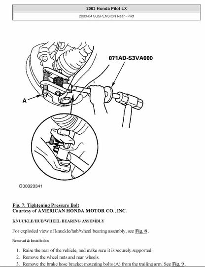 Honda Pilot 2003-2005 Service Manual Repair, Workshop Service Repair, INSTANT Download PDF