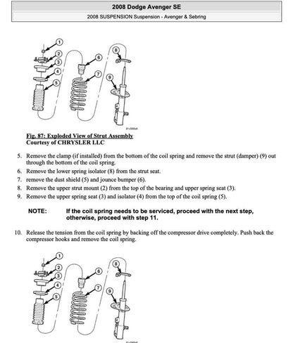 Dodge Avenger 2008-2010 Service Manual Repair, Workshop Service Repair, INSTANT Download PDF