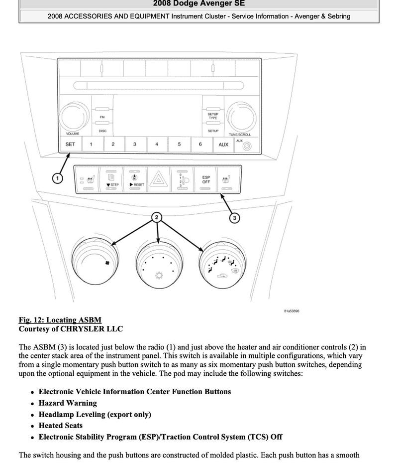 Dodge Avenger 2008-2010 Service Manual Repair, Workshop Service Repair, INSTANT Download PDF
