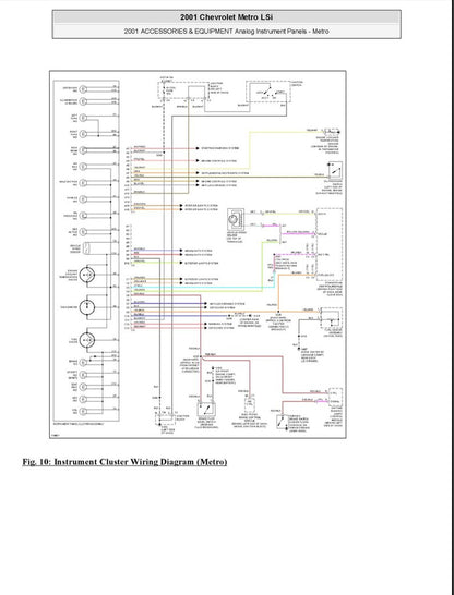 Chevrolet Metro 1998-2001 Service Manual Repair, Workshop Service Repair, INSTANT Download PDF