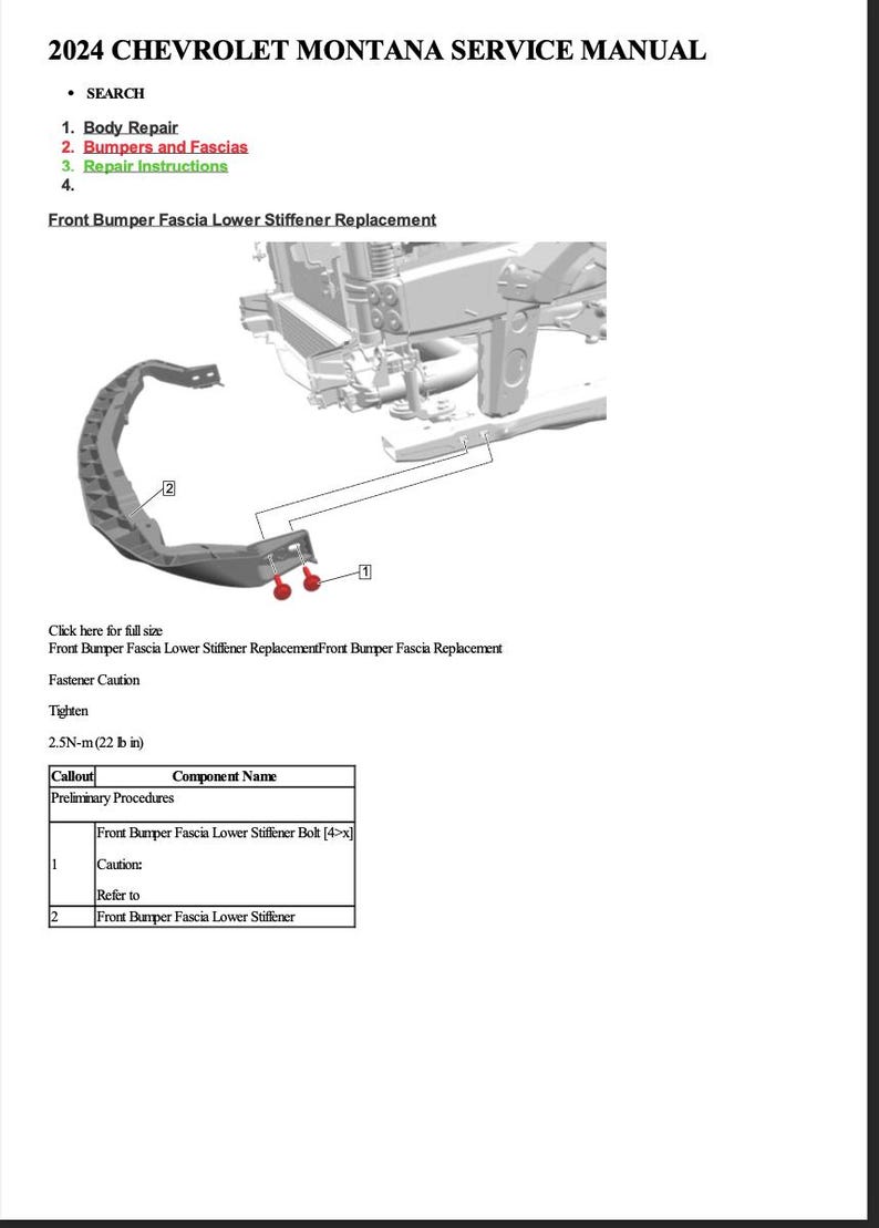 Chevrolet Montana 2024 Service Manual Repair, Workshop Service Repair, INSTANT Download PDF