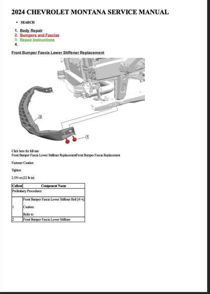 Chevrolet Montana 2024 Service Manual Repair, Workshop Service Repair, INSTANT Download PDF