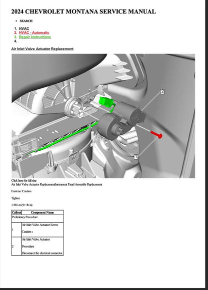 Chevrolet Montana 2024 Service Manual Repair, Workshop Service Repair, INSTANT Download PDF