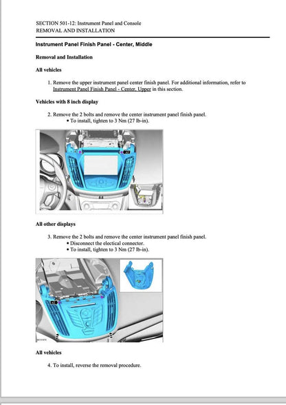 Ford Escape 2013-2019 Service Manual Repair, Workshop Service Repair, INSTANT Download PDF