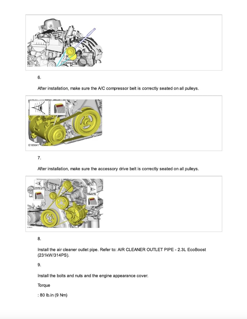 Ford Mustang S550 2015-2017 Service Manual Repair, Workshop Service Repair, INSTANT Download PDF