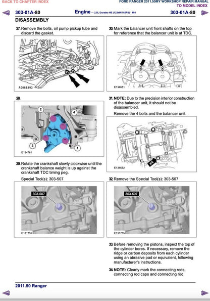 Ford Ranger IV 2012-2015 Service Manual Repair, Workshop Service Repair, INSTANT Download PDF