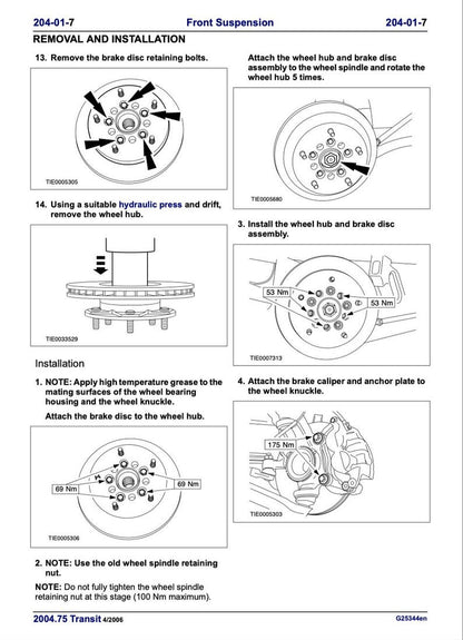 Ford Transit 2000-2006 Service Manual Repair, Workshop Service Repair, INSTANT Download PDF
