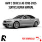 BMW 3 Series E46 1999-2005 Service Manual Repair, Workshop Service Repair, INSTANT Download PDF