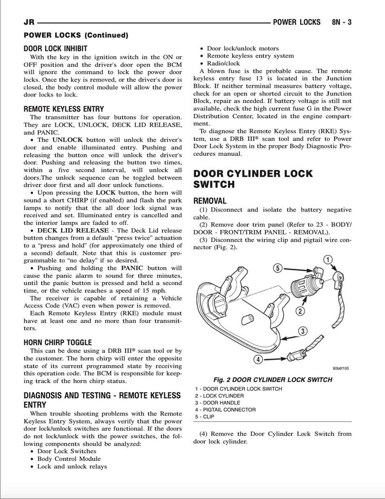 Dodge Stratus 2001-2003 Service Manual Repair, Workshop Service Repair, INSTANT Download PDF