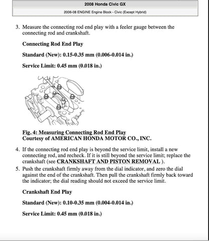 Honda Civic 4D 2005-2008 Service Manual Repair, Workshop Service Repair, INSTANT Download PDF