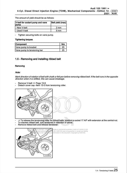 Audi 100 1991-1997 Service Manual Repair, Workshop Service Repair, INSTANT Download PDF