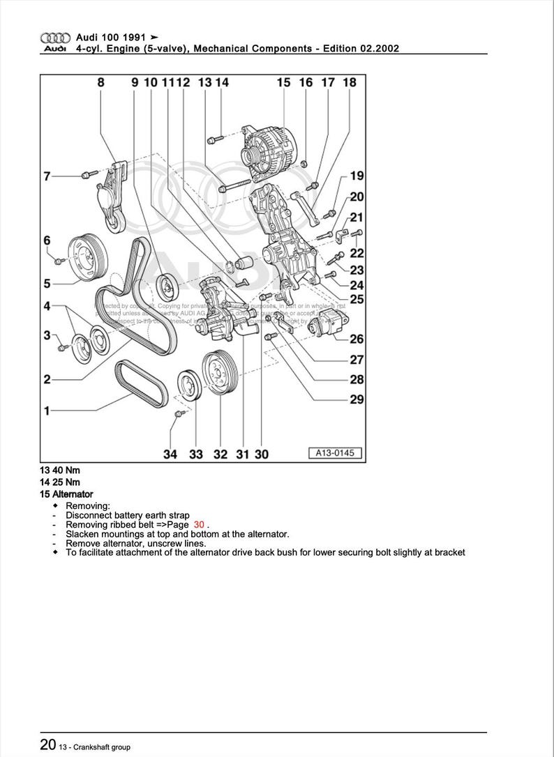 Audi 100 1991-1997 Service Manual Repair, Workshop Service Repair, INSTANT Download PDF