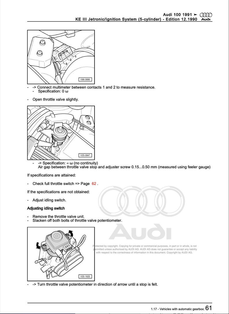 Audi 100 1991-1997 Service Manual Repair, Workshop Service Repair, INSTANT Download PDF