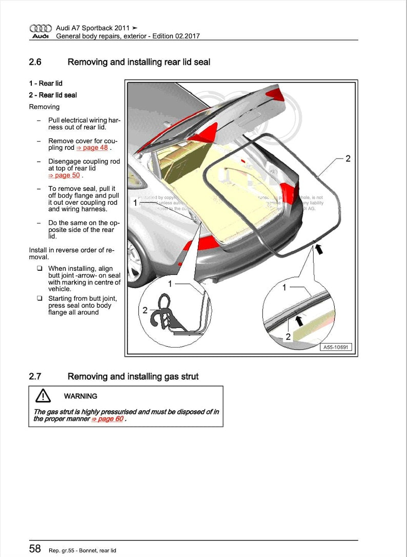 Audi A7 2011-2014 Service Manual Repair, Workshop Service Repair, INSTANT Download PDF