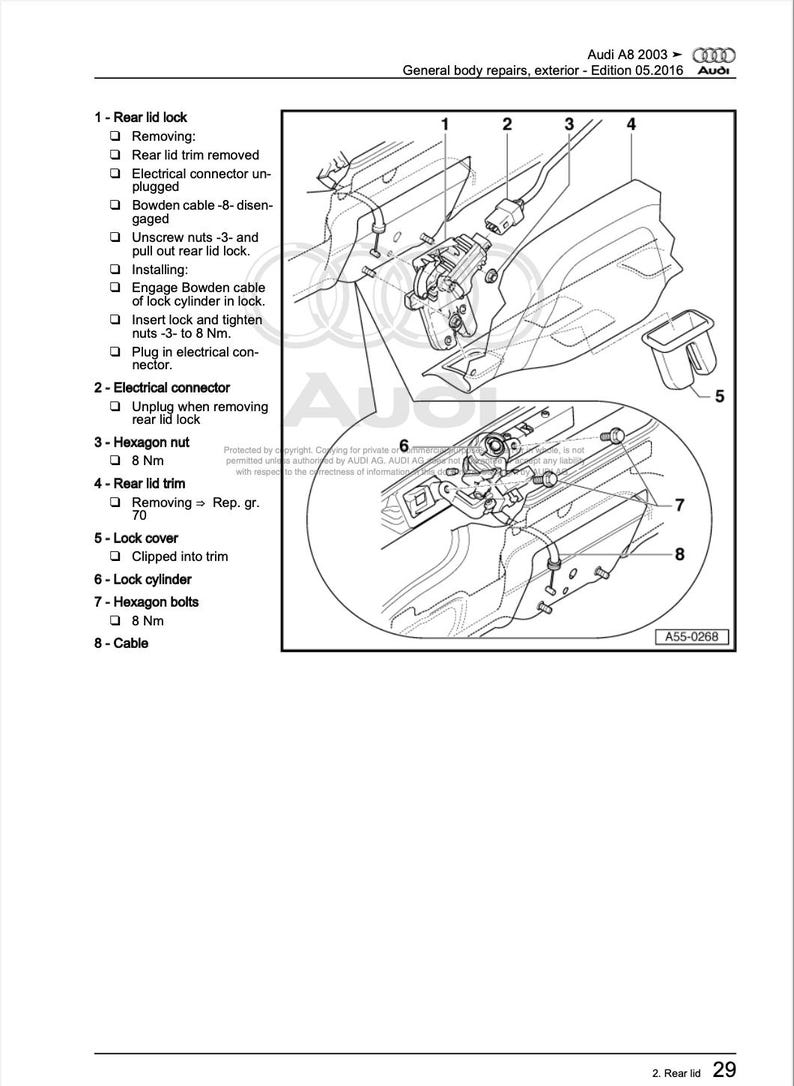 Audi A8 2003-2009 Service Manual Repair, Workshop Service Repair, INSTANT Download PDF