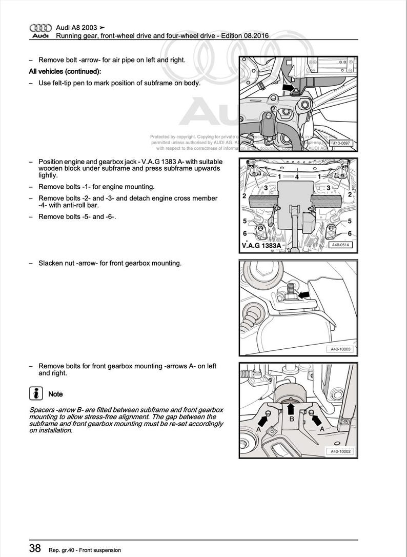 Audi A8 2003-2009 Service Manual Repair, Workshop Service Repair, INSTANT Download PDF
