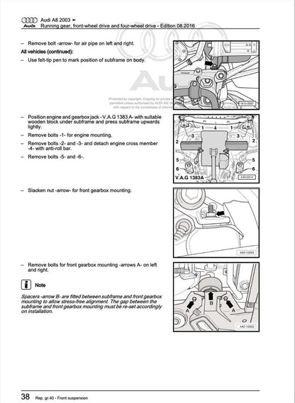 Audi A8 2003-2009 Service Manual Repair, Workshop Service Repair, INSTANT Download PDF
