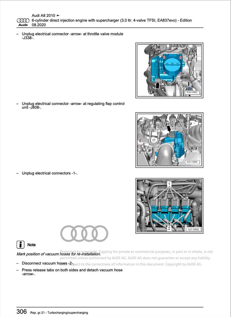 Audi A8 2010-2014 Service Manual Repair, Workshop Service Repair, INSTANT Download PDF