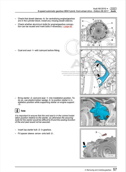 Audi A8 2010-2014 Service Manual Repair, Workshop Service Repair, INSTANT Download PDF