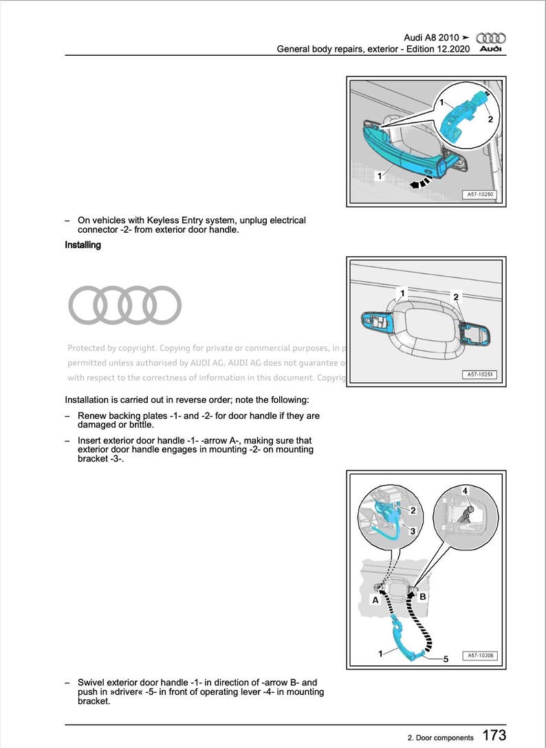 Audi A8 2010-2014 Service Manual Repair, Workshop Service Repair, INSTANT Download PDF