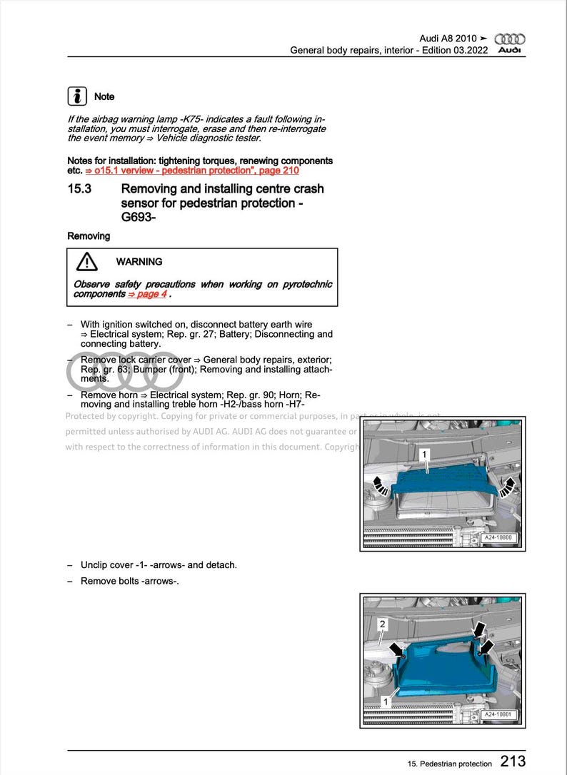 Audi A8 2010-2014 Service Manual Repair, Workshop Service Repair, INSTANT Download PDF