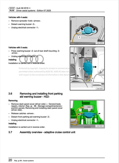 Audi A8 2022-2025 Service Manual Repair, Workshop Service Repair, INSTANT Download PDF
