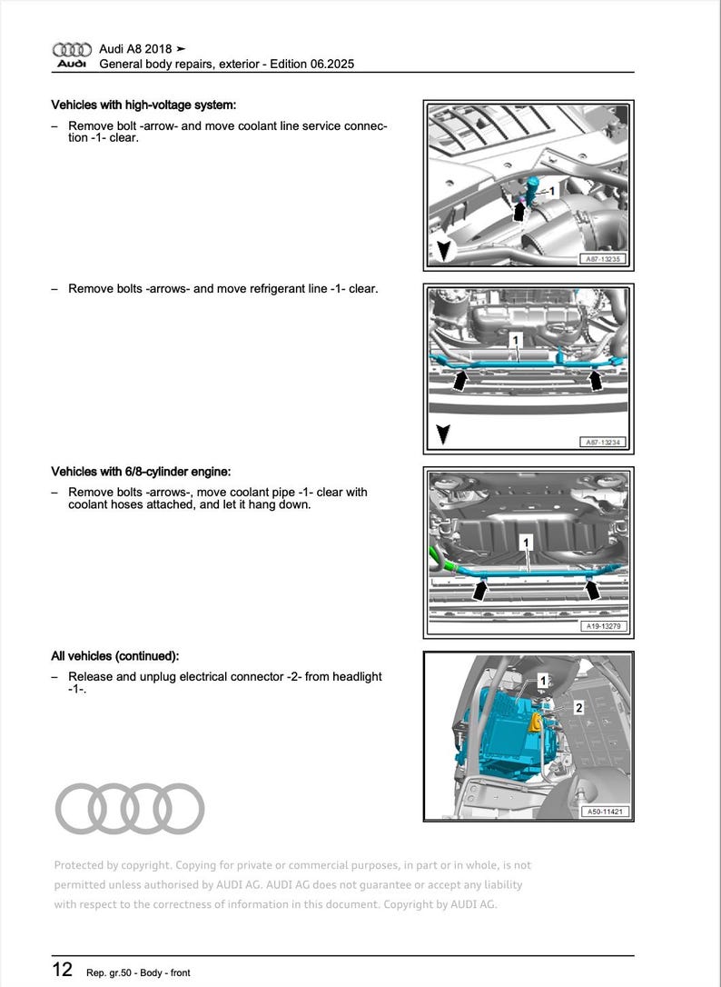 Audi A8 2022-2025 Service Manual Repair, Workshop Service Repair, INSTANT Download PDF