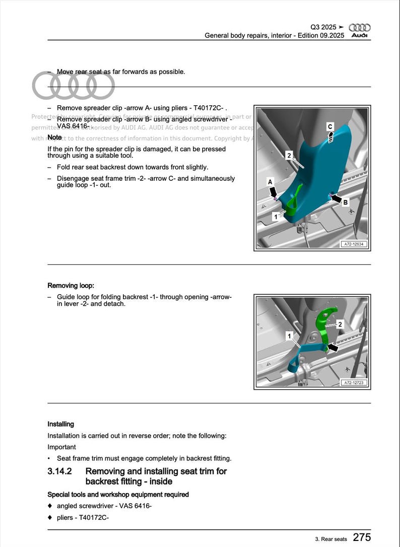 Audi Q3 2025 Service Manual Repair, Workshop Service Repair, INSTANT Download PDF