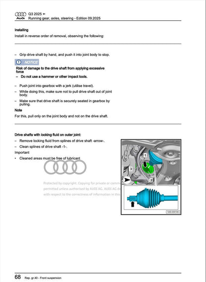 Audi Q3 2025 Service Manual Repair, Workshop Service Repair, INSTANT Download PDF