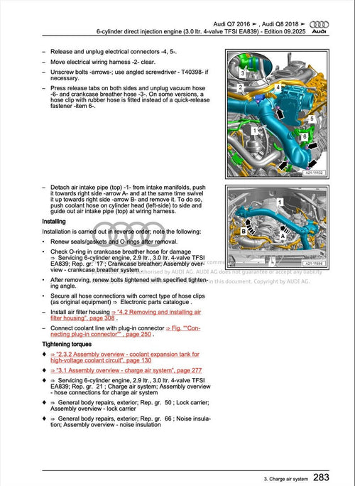 Audi Q8 2024-2025 Service Manual Repair, Workshop Service Repair, INSTANT Download PDF
