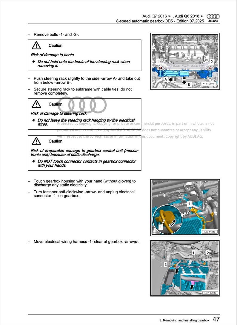 Audi Q8 2024-2025 Service Manual Repair, Workshop Service Repair, INSTANT Download PDF