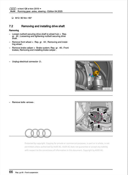 Audi Q8 E-Tron 2022-2025 Service Manual Repair, Workshop Service Repair, INSTANT Download PDF